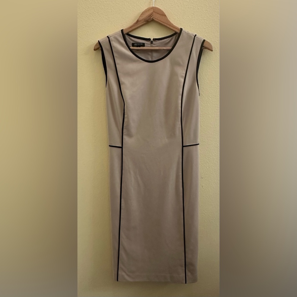 Jones New York Tan Sheath Midi Dress Sleeveless